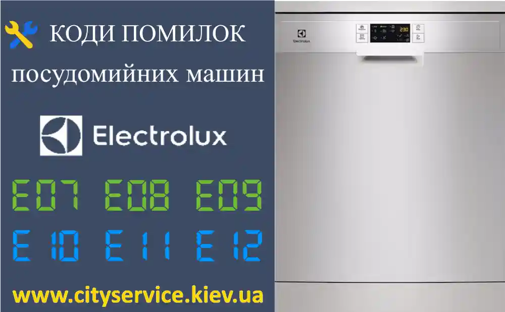 Коди помилок посудомийних машин Electrolux