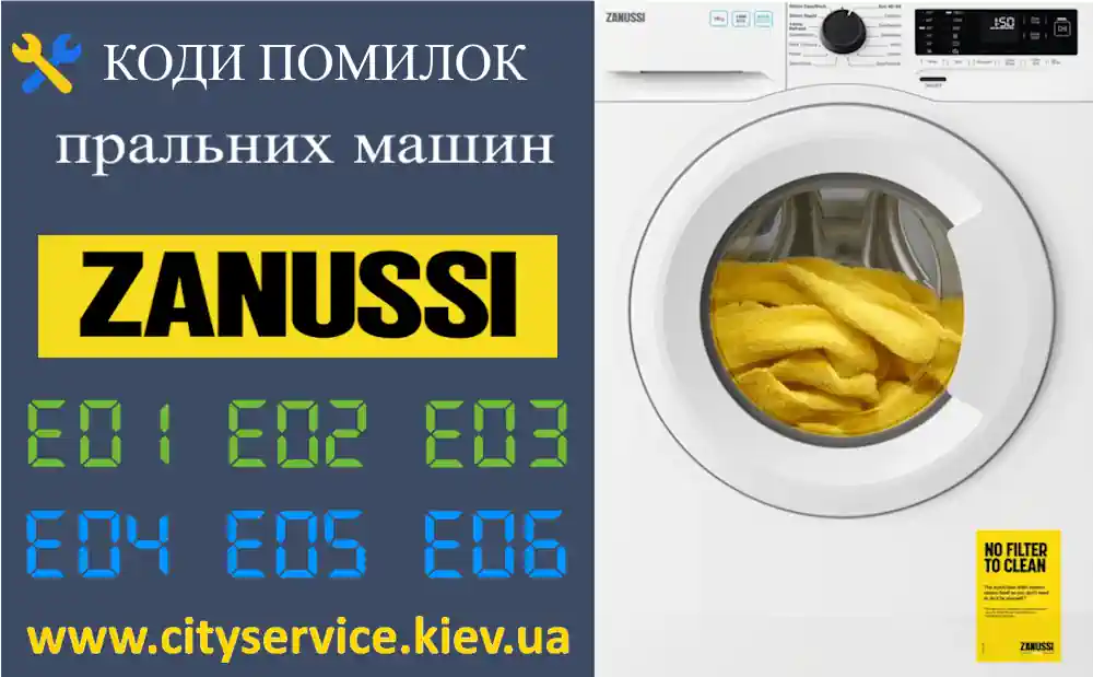 Коди помилок пральних машин Zanussi